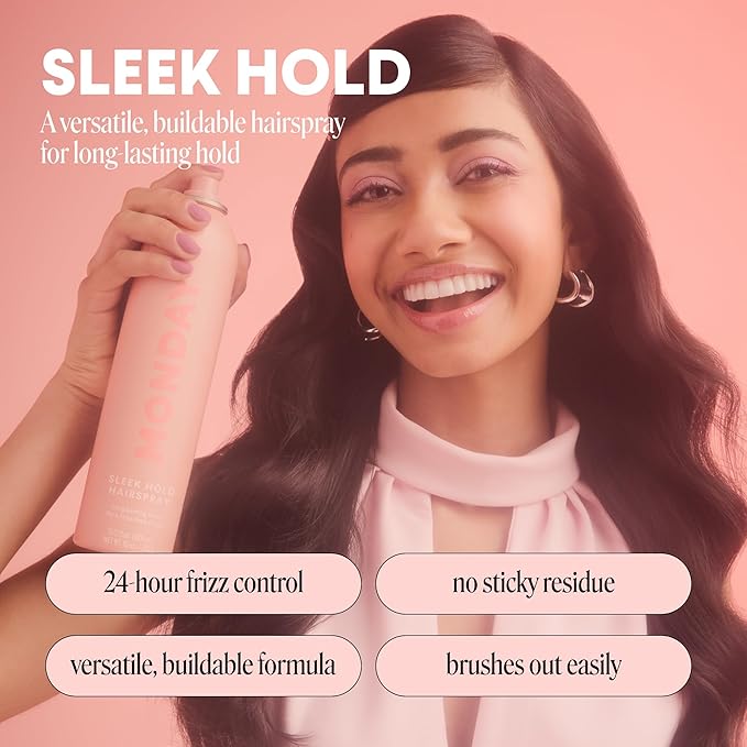 MONDAY HAIRCARE SLEEK HOLD Hairspray for long-lasting finish 10 oz (2 Pack)