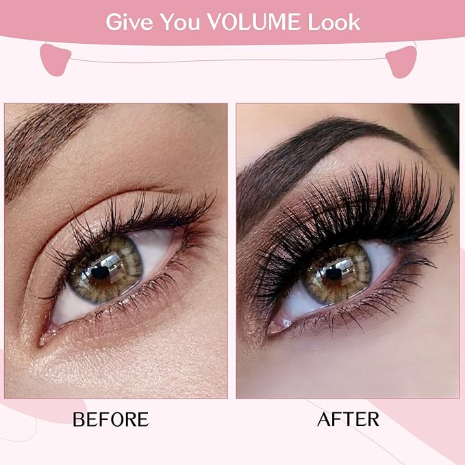 PRO LASHBEAUTY Cluster Lashes Lash Clusters Individual Lashes DIY Eyelash Extension C-8-16mix Thin Band Easy to Apply at home Lashes (Adore, C-8-16mix)