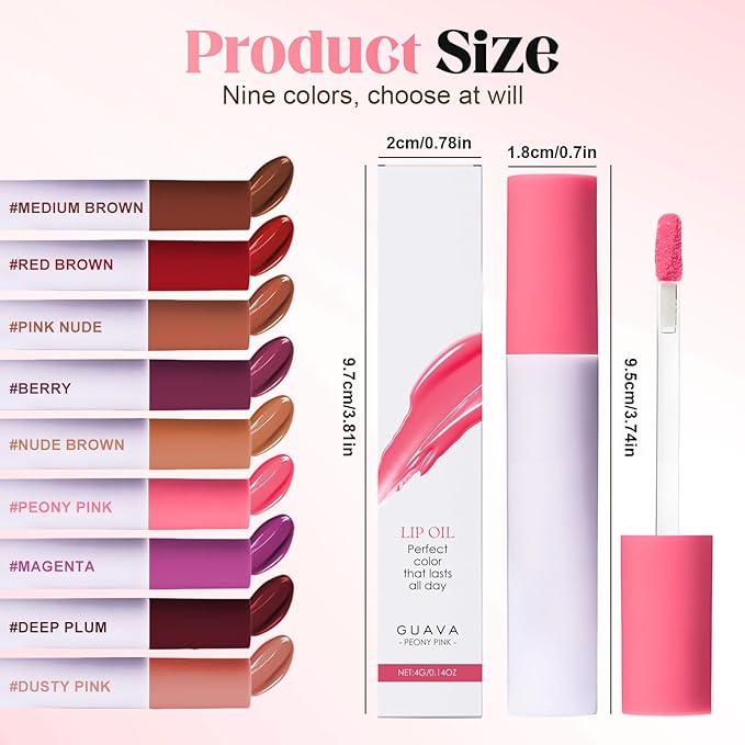 Lips Staining Lip Oil, 2025 Upgrade Lips Staining Long-Lasting Moisturizing Lip Oil Both an Oil and a Stain, Dynamic Finish Lip Tint Lips Oil Glossy Creamy Texture for Girl and Women (BLACK CHERRY)
