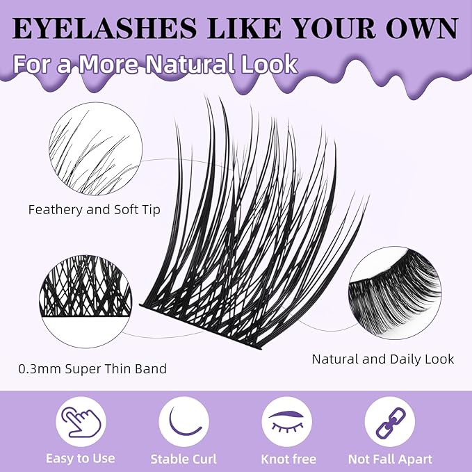 B&Qaugen Lash Clusters Kit Natural Lash Extension Kit for Beginners Z14 156 PCS Wispy Eyelash Extension Kit 8-18 Mixed Cluster Eyelash Extensions Kit D Curl Diy Lash Extension Kit at Home（kit，Z14）