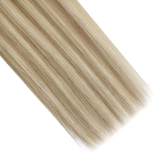 Full Shine U Tip Hair Extensions Human Hair Blonde Highlighted Utip Human Hair Extensions 14 Inch Keratin Tip Extensions 40 Grams Fusion Extensions Remy Hair for Women