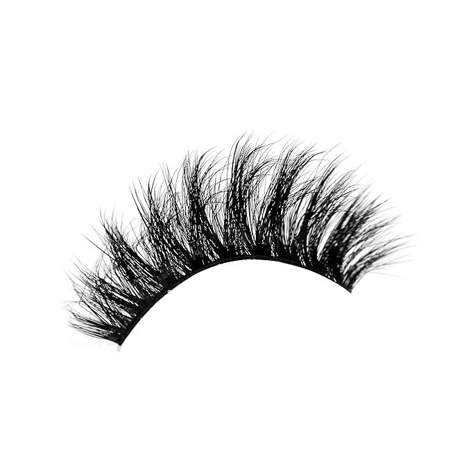 Pooplunch False Eyelash Volume Cat Eye Lashes D Curly Fluffy Lashes Wispy 8D Natural Soft Faux Mink Fake Eyelash Strips 7 Pairs Pack
