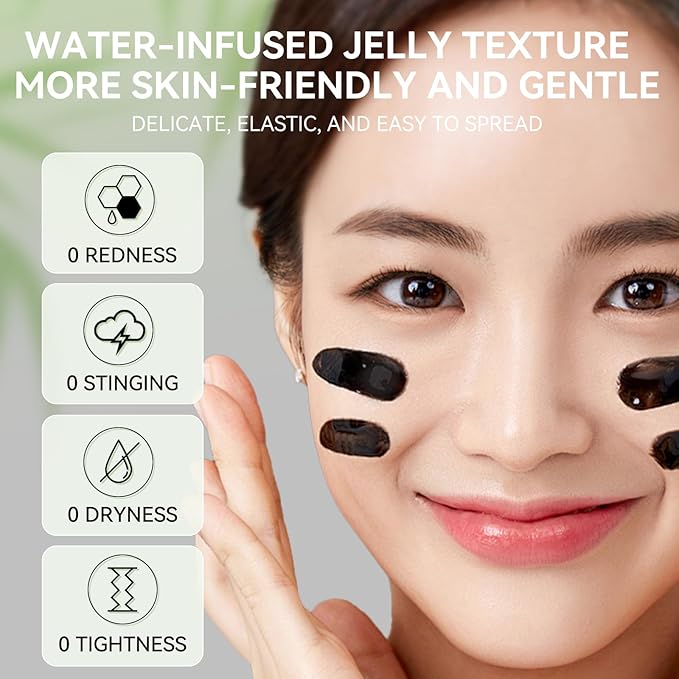 LANBENA Blackhead Remover, Bamboo Charcoal Blackhead Mask Deep Cleansing Peel off Mask & 60Pcs Nose StripsBlack Heads Remover from Face