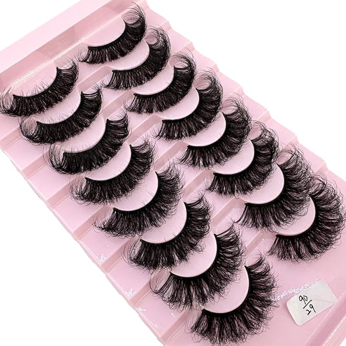 HBZGTLAD Mink Lashes Fluffy False Eyelashes 25mm Dramatic Faux Mink Eyelashes Natural Look Cat Eye Volume Eye Lashes Multipack (9D-29)