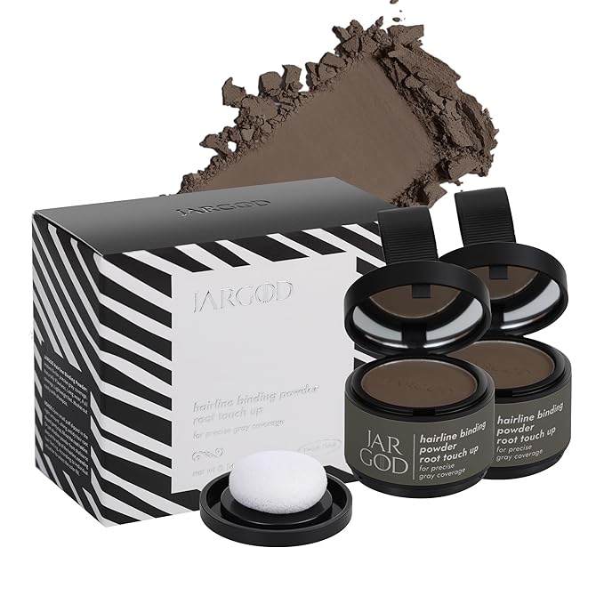 Hairline Root Touch-Up Powder for Instant Gray Coverage and Temporary Hair Color for Roots and Highlights for Women & Men (0.14 Ounce (Pack of 2), Dark Brown)