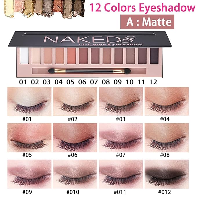 All in One Makeup Kit for Women Full Kit, Makeup Set 12 Colors Eyeshadow, Foundation & Primer, Lipsticks, Eyeliner, Mascara, Contour Stick, Brow Soap, Brush & Sponge, Make Up Gift Set for Women, Teens
