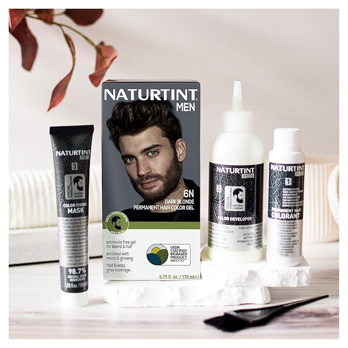 Naturtint Mens Permanent Hair Color for Hair Beard and Mustache (6N Dark Blonde)