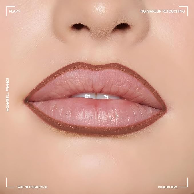 Pumpkin Spice Lip Liner Pencil for Women - Soft Moisturizing, Creamy Long-Lasting Texture, Smooth Glide & Defined Finish
