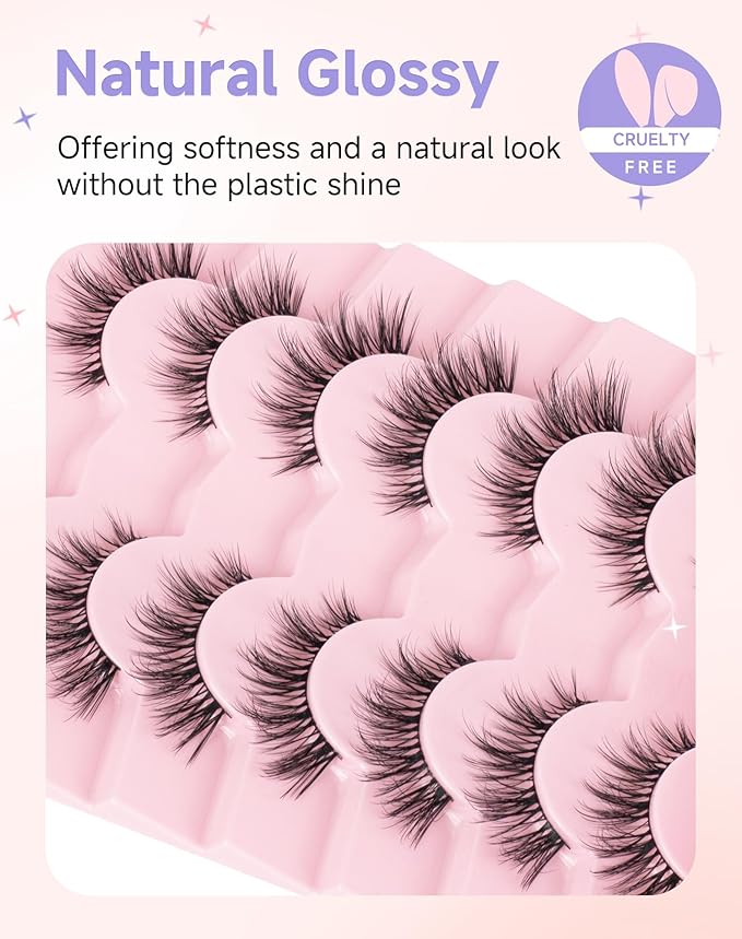 Natural Lashes Natural Eyelashes Natural Look Wispy Lashes Mink Lashes False Eyelashes Fake Eyelashes C Curl Lashes Strip Lashes Pure-02