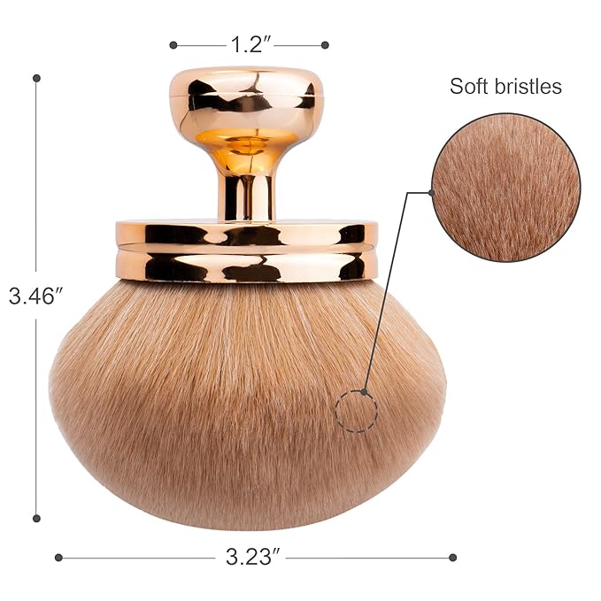 Self Tanning Brushes- Blend & Blur Extra Large Body Makeup Brush & Tanning Mitt, 2 Pcs, Kabuki Body Brush Applicator for Tan, Foundation, Self Tanner Glove for Application, Mousse, Lotion (Rose Gold)