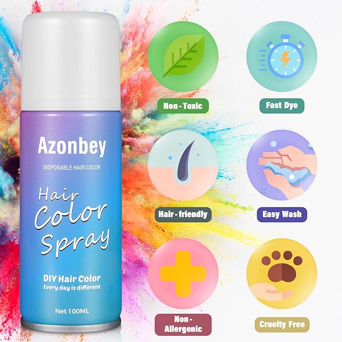 Halloween Hair Spray,Temporary Hair Color Spray for Women Kids Men,Washable Hairspray,Colored Hair Spray,Color Hairspray for Halloween,Party,Cosplay,Christmas Day (06#Orange)