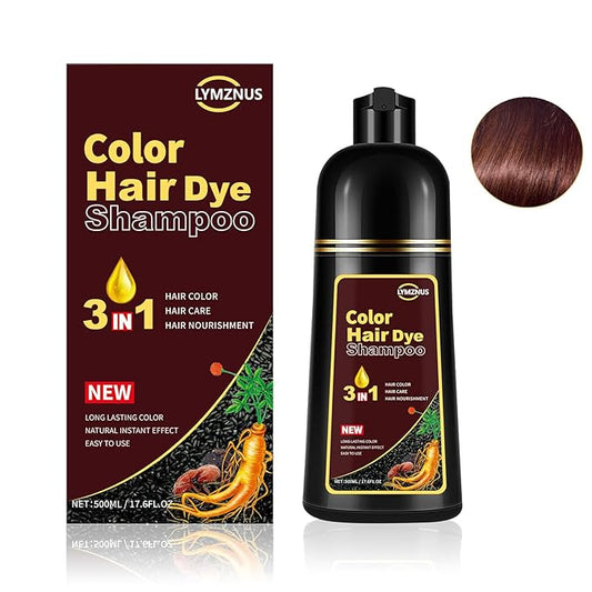 Instant Cherry Brown Hair Color Shampoo for Men and Women, Herbal Hair Dye Shampoo 3 in 1, Long lasting & Easy to Use Cherry Brown Hair Shampoo 500ml