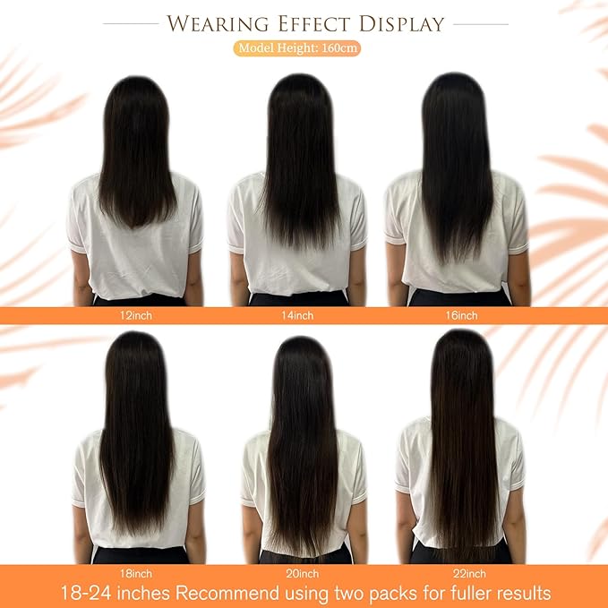 Full Shine Clip in Hair Extensions Ombre Human Hair Dark Brown to Ash Brown With Blonde Real Hair Extensions Clip ins 14 Inch 7 Pcs 120 G