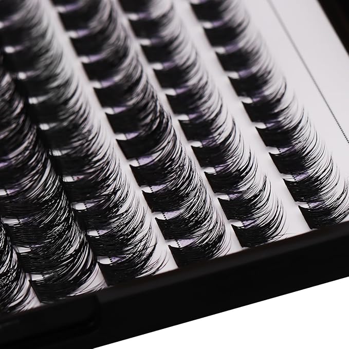 Bodermincer 120 Clusters 10mm+12mm/12mm+14mm/14mm+16mm Mixed Wide Cluster False Eyelash Individual Cluster EyeLashes Grafting Fake False Eyelashes Eyelash Extension (Black 8-10-12-14mm Mixed)