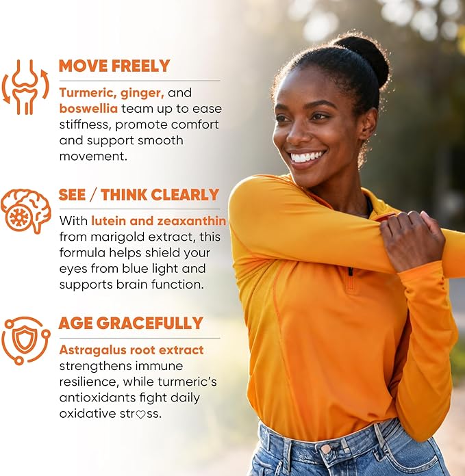 Liposomal Turmeric Curcumin and Ginger Supplement Softgels 2000mg, 95% Curcuminoids, Organic Turmeric Root Extract with Black Pepper for Superior Absorption, Plus Lutein Zeaxanthin, Non-GMO, 120 Pills