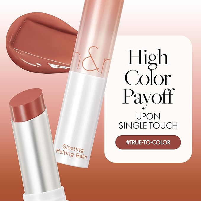 rom&nd Glasting Melting Balm - High-Shine, Hydrating Tinted Lip Balm - Buildable Gloss & Vegan Formula - Korean Glossy Lip Balm with Shea Butter 0.12 oz (#05 Nougat Sand)