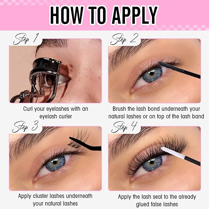 Lash CLusters Wispy Eyelash Clusters Natural Lash Extensions C-Curly DIY Eyelash Extensions zanlufly 180Pcs Individual Lashes(9MM 10MM 12MM 14MM 16MM)