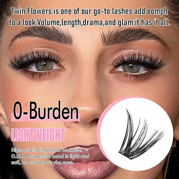 Natural Lash Clusters Kit Wispy Eyelash Clusters 120 pcs Cluster Eyelash Extensions C Curl Individual Lashes 10-16 mm Mix Length Natural Look (50D KIT 120 Pcs)