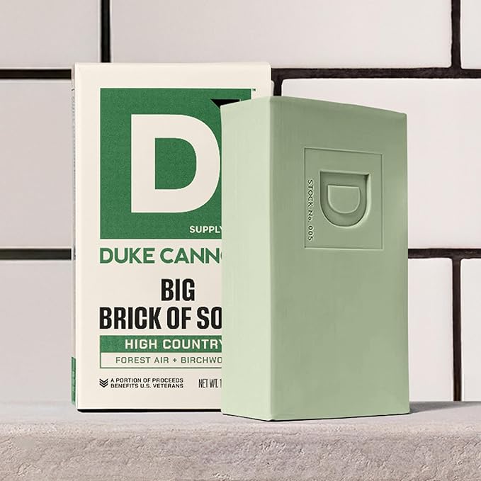 Duke Cannon Supply Co. Extra Large Big Brick Bar Soap - Men's Triple-Milled Bar Soap with Masculine Scents - Forest Air + Birchwood - All Skin Types - High Country, 10 oz