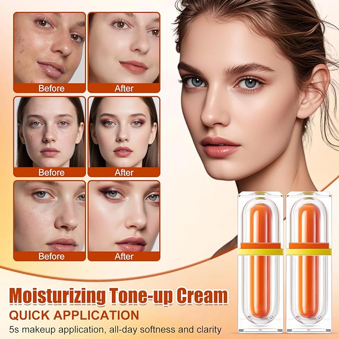 Five Vitamin C Tone-Up Cream,Five Vitamin C Creams Set,Vc BB Cream,Vc Face Moisturizing Makeup Creams,Lightweight Long Lasting Deep Hydration For All Skin Type & Daily Use(2PCS)