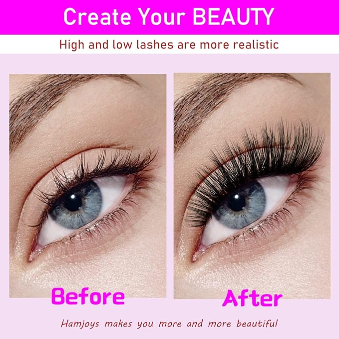 Lash Clusters 240pcs Individual Lashes 20D 40D Cluster Eyelash Extensions 9-16mm Eyelash Clusters Lash Extensions for Self Application (20D&40D, 0.07D, 9-16mm)