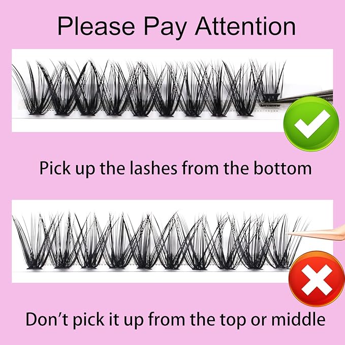 Lash Clusters LAUBESS Individual Lashes Waterproof Eyelash Clusters Mixed Tray Cluster Eyelash Extensions Soft Cluster Lashes for Beginners (40D-D-14)