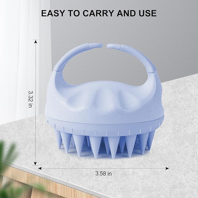 SetSail Hair Scalp Massager Shampoo Brush, Soft Silicone Hair Scalp Scrubber with Ergonomic Handle Dry and Wet Use Hair Scalp Brush for Hair Growth, Dandruff Removal, Blood Circulation for Women Men