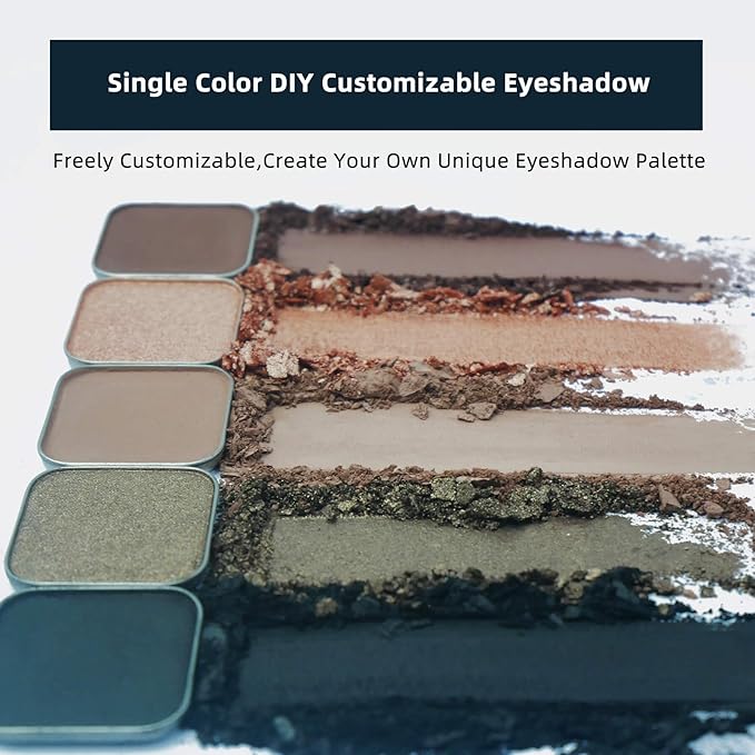 Magnetic Single Shimmer Champagne Eyeshadow with Metal Pan, Pressed Powder Eyeshadow Refill Pan, Pastel Highlight Shadow for Empty Magnetic Palette (Champagne Glow)