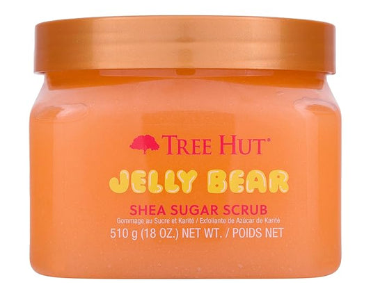 Tree Hut Jelly Bear Shea Sugar Scrub, Exfoliating, Hydrating & Moisturizing Body Scrub with Shea Butter & Nourishing Essential Oils, Smooth & Soften Skin, 18 oz