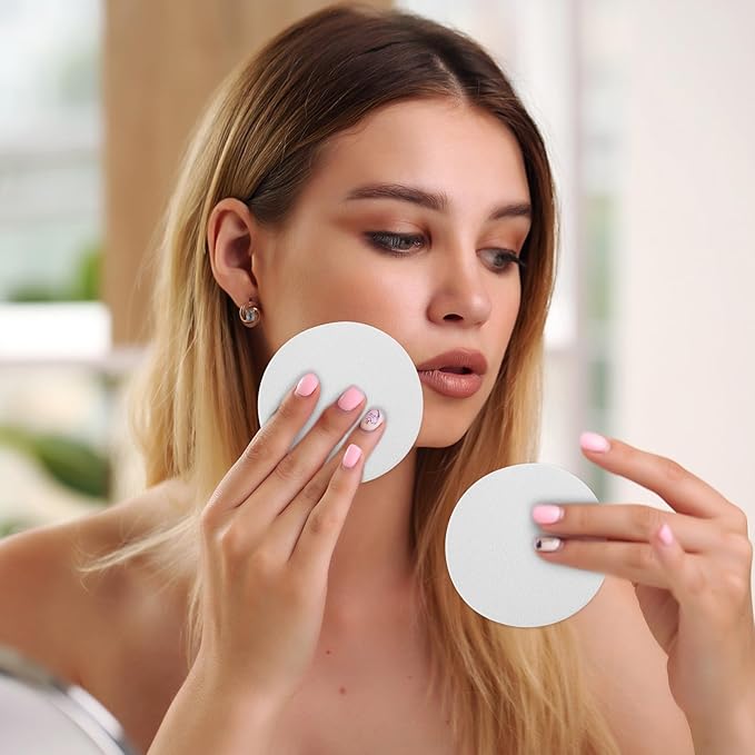 5 PCS Flat Makeup Sponges for Foundation, White Cushion Foundation Puff, Round Beauty Blender Sponge Powder Puff for Professional Makeup