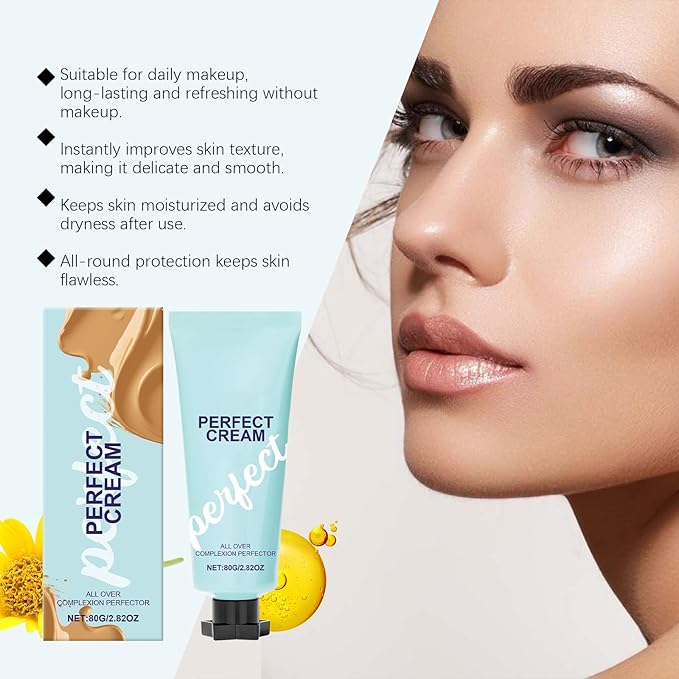 CC Cream All-Over Complexion Perfector, Long-Lasting Foundation, Face & Body Coverage Perfector, Full Coverage Concealer Cream, 2.82 Oz (Medium Color)