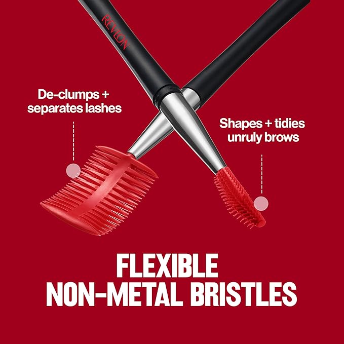 Revlon Lash & Brow Styling Tool, Dual Ended Eyelash Separator & Eyebrow Brush Spoolie, Works with Mascara, Stocking Stuffer for Women, 1 count