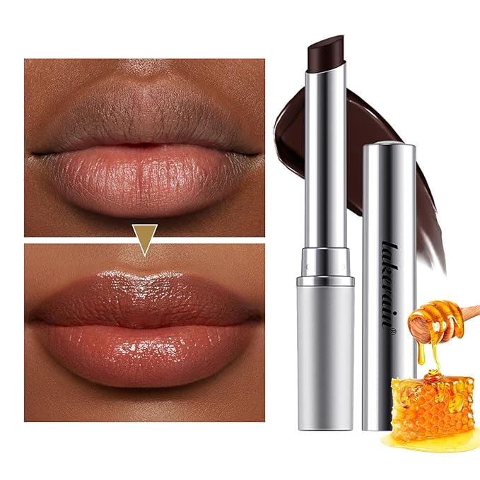 2Pcs Black & Pink Honey Lipstick Tinted Lip Balm – Moisturizing Sheer Lip with Natural Shine, Hydrating & Lightweight Lip Tint, Long-Lasting Dark Cherry Tinted Balm Lip Stain (Black & Pink, 2)