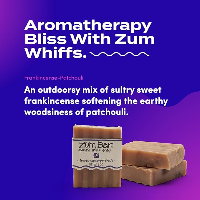 Zum Indigo Wild Goat's Milk Soap Bar - Bar Soap for Hands & Body Made with Essential Oils - 3 oz - Sweet Blends (3 Pack)