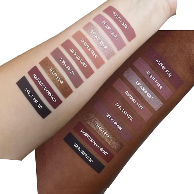Aromi Metallic Liquid Lipstick | Light Brown Nude Lip Color for Women, Long-lasting, Shimmery Finish, Vegan, Handmade (Brown Sugar)
