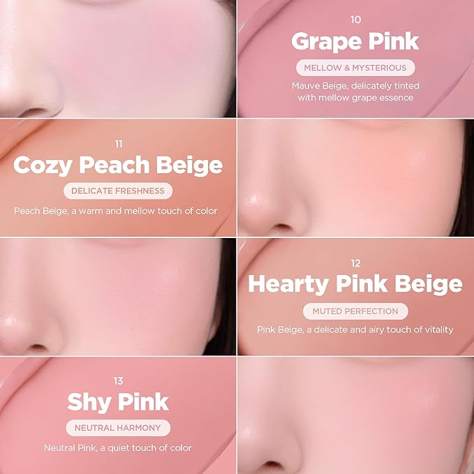 lilybyred Luv Beam Cheek Balm | Heart-Shaped Korean Cream Blush, Semi-Matte Finish, Long-Lasting, Blendable & Buildable, Soft Creamy Texture, Lightweight, Natural Flush, 0.12 oz. (13 Shy Pink)