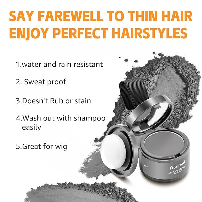 Root Touch Up Instantly Gray Hair Coverage Hairline Powder, Root Cover Up Conceal Hair Loss For Women Men,Hair Fibers For Thinning Hair (Gray)