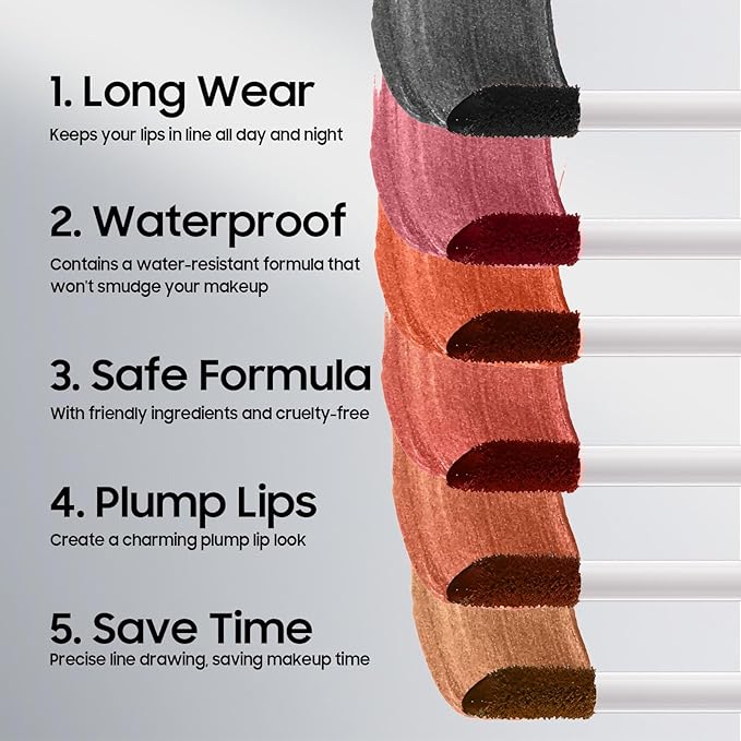 Peel Off Lip Liner Highly Pigmented - Lip Stain Long Lasting Waterproof for Women Girls, Lip Tint Stain Peel Non-Sticky & Smudge-Proof Easy to Use & Natural Finish (Coral)