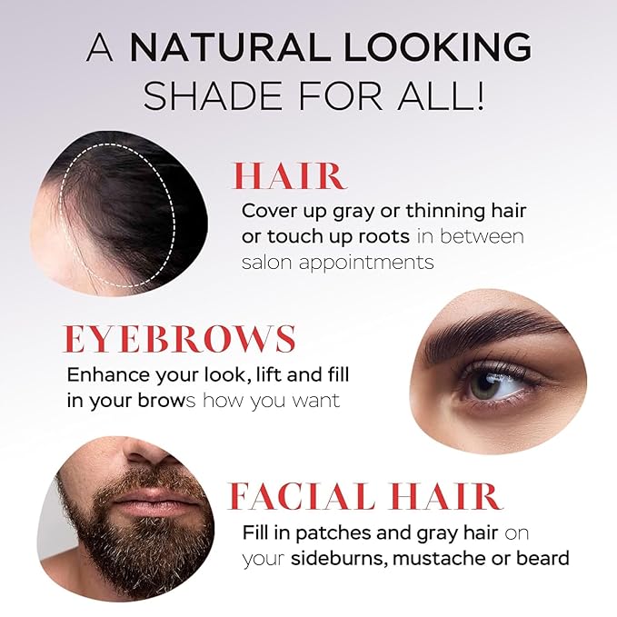 Got? Roots - Root Touch Up Hair Color, Brow, Beard, Hairline & Bald Spot Concealing Powder - Gray Root Coverage for Women & Men - 0.14 OZ Tub (Medium Brown, Pack of 2)
