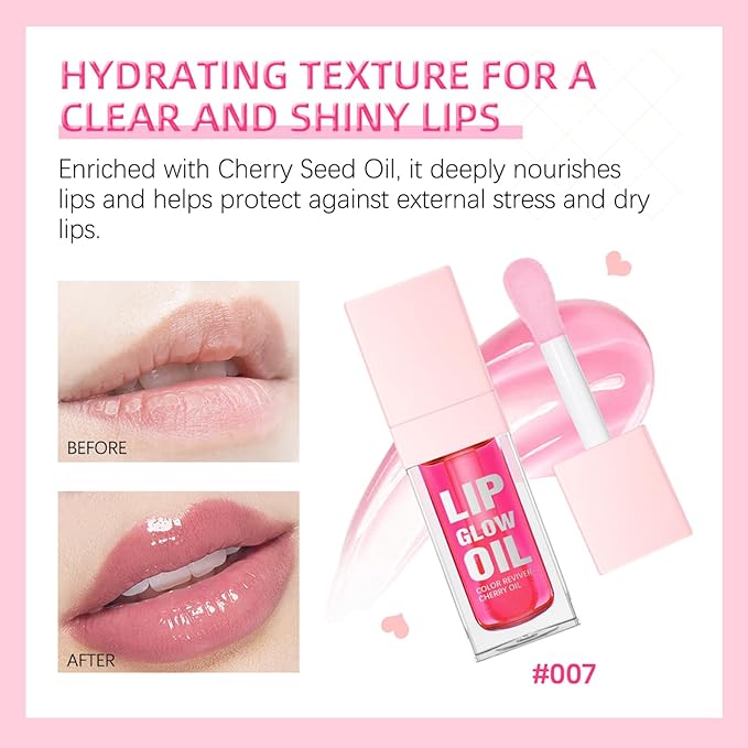 CHIFURE Hydrating Lip Oil, Plumping Lip Gloss, Moisturizing Lip Balm, Transparent Lip Oil, Non-Sticky Long Lasting Lip Gloss, Tinted Lip Balm for Lip Care,0.28 OZ (#020-Mahogany, 0.28 OZ)