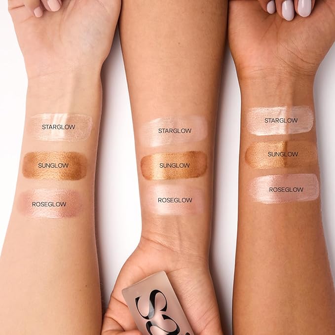 Saie Glowy Super Gel - Hydrating Makeup Primer and Illuminating Glow Serum Enriched with Vitamin C and Squalane Oil - All-Over Liquid Highlighter Makeup for Instant Glass Skin - Roseglow (1 oz)