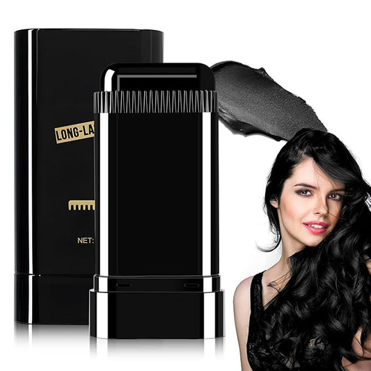 Hair Color Stick, Waterproof and Sweat-Proof Hair Dye Comb, Portable Color Touch-Up Hair Dye Sticks With Comb For Gray Hair Coverage, Cover Gray Hair Color Correction Sticks for Women & Men (Black)