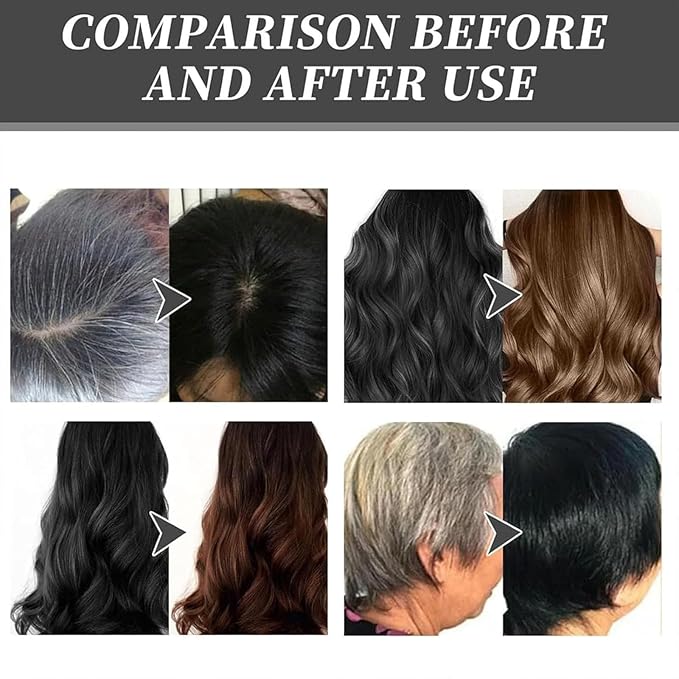 Mild Formula Long Lasting Hair Dye Set, Plant Extracts Long Lasting Hair Color Dye Cream, Gray Hair Coverage, Nourishing, Natural, Long-Lasting Shampoo (2*Chestnut brown)