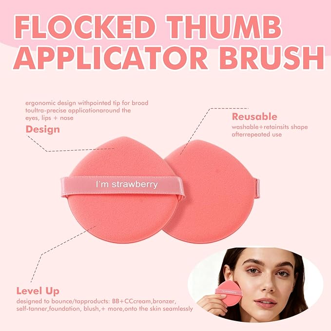 12 PCS Lip Mask Applicator&8 Pack Air Cushion Puff, Reusable Silicone Lip Applicator, Wet and Dry Dual-Use Makeup Sponge, Beauty Makeup Set for Daily Makeup, Attending a Party and Taking Photos