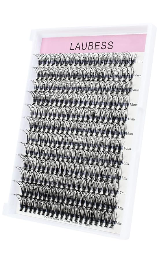 Eyelash Clusters LAUBESS Lash Clusters Individual Lashes Cluster Eyelash Extensions DIY at Home Waterproof Cluster Lashes (20D-0.07D-14-18)