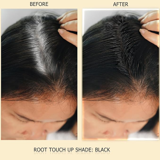 Root Touch Up Hair Color – 3 Color Blendable Hairline Powder for Gray Coverage, Root Cover Up & Thinning Edges – 48H Sweat Resistant, Natural Finish for Women & Men – Black