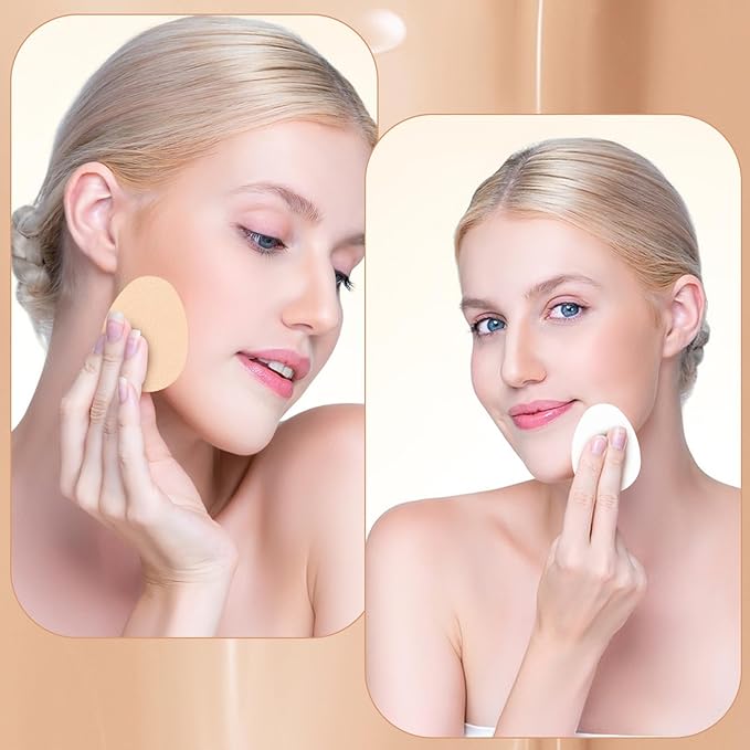 12 Pcs Flat Makeup Sponge, Smooth Makeup Sponges Cushion Foundation Puff Make up Cushion Make up Applicator Sponge for Natural and Easy Soft Long-lasting and Beginner-friendly(White, Beige)