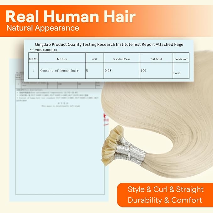 Full Shine Blonde Hair Extensions 24 Inch U Tip Hair Extensions Human Hair Platinum Blonde Keratin Extensions Real Remy Hair for Women 50 Grams Invisible Fusion Extensions