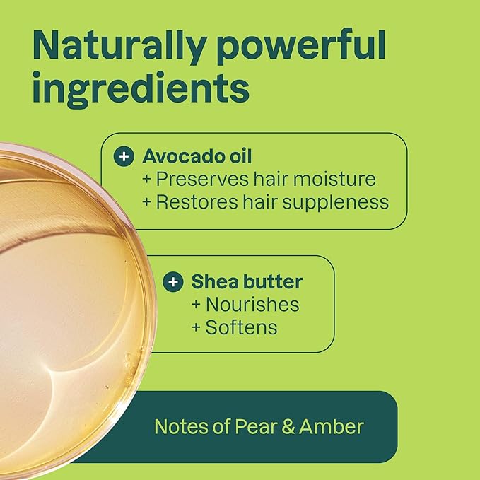 ATTITUDE Nourishing Conditioner Bar, Natural Origin, For Dry and Dull Hair, Avocado Oil & Shea Butter, Clean Ingredients, Vegan, Pear & Amber, 3 Oz