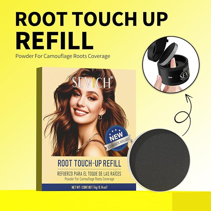 SEVICH Magnetic Replaceable Hairline Powder, Refill Pack 3 Pcs- Interhair Concealer, Environmentally Friendly Replacement, Waterproof and Sweatproof, Long lasting Coverage (Med Brown)
